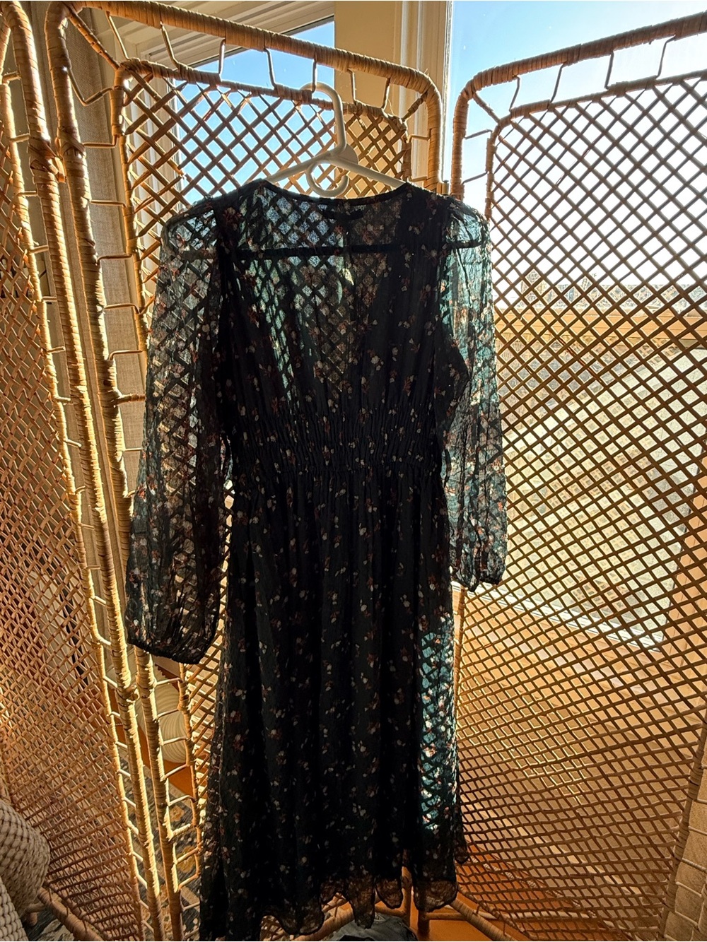 Floral dark green Dress